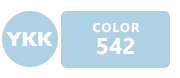 Toutes les fermetures éclair YKK bleu clair avec le code couleur 542